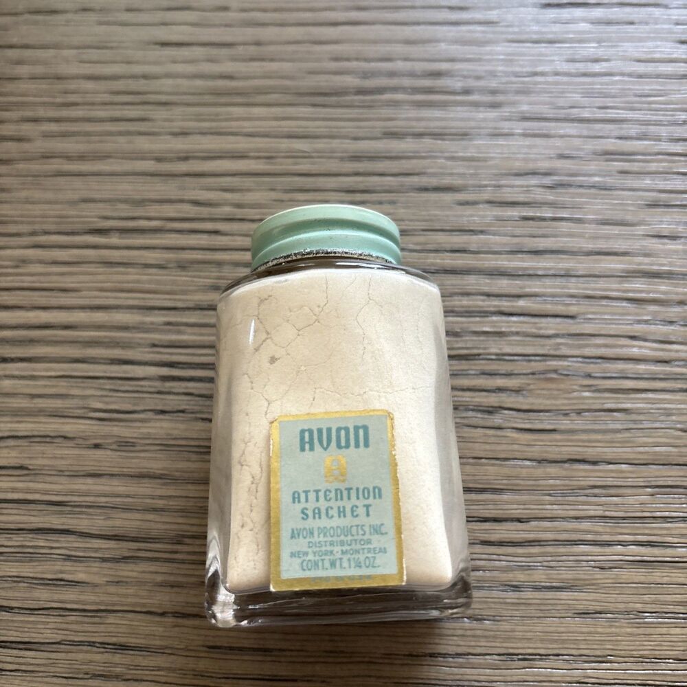 Vintage 1950s Avon Attention Sachet Powder Bottle Full